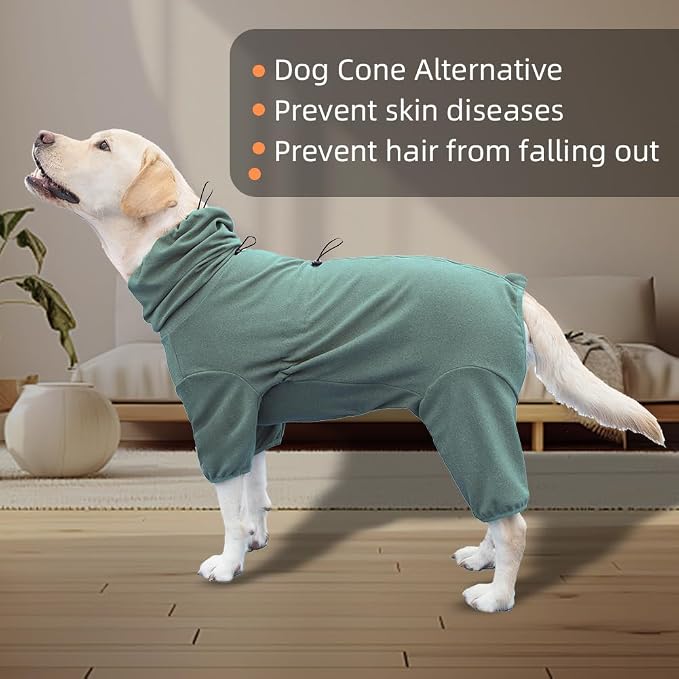 Dog Pajamas for Large Dogs,Extra Large Stretch, Suitable for Adult, Medium-Sized Dogs, Large Pet Jumpsuit Four-Legged Dog Clothes, Pet Clothing. (Green Color, 6XL)