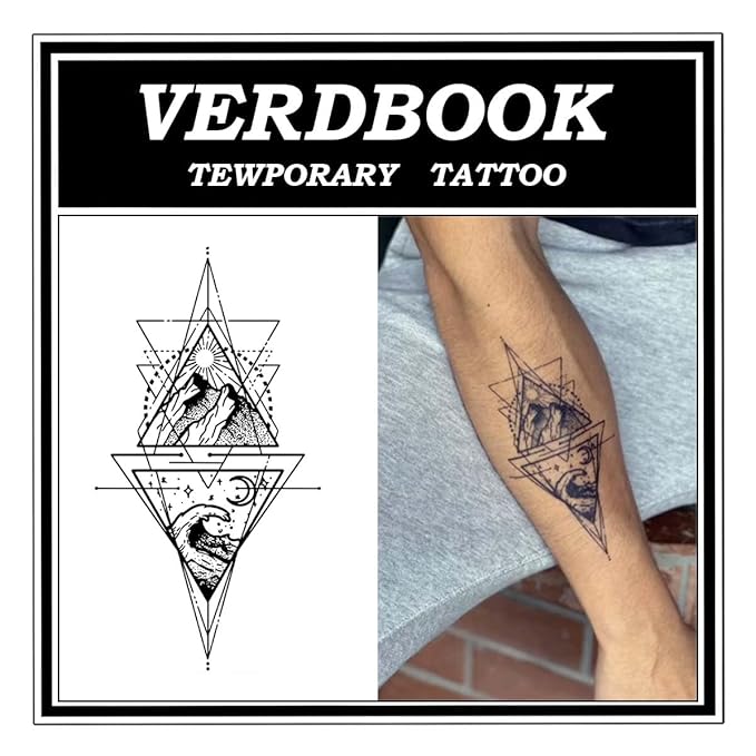 Waterproof Temporary Tattoos: 2-Sheet Tattoo Kit with Realistic Body Stickers, Semi-Permanent Tattoos for Adults Lasting 7-15 Days – Safe for Men & Women, Voltage Spine