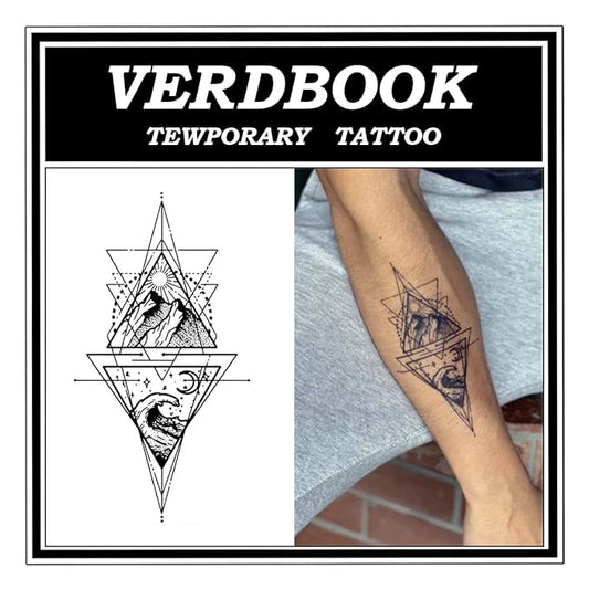 Waterproof Temporary Tattoos: 2-Sheet Tattoo Kit with Realistic Body Stickers, Semi-Permanent Tattoos for Adults Lasting 7-15 Days – Safe for Men & Women, Voltage Spine
