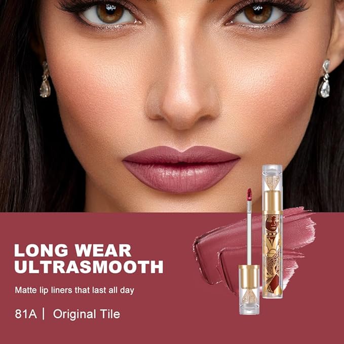 Velvet Matte Lip Stain – Long Lasting Waterproof Liquid Lipstick, Transfer-Proof Lightweight Lip Gloss, Non-Sticky Soft Matte Lip Tint with High Pigment, Smudge-Proof Lip Stain for All-Day Wear #81A