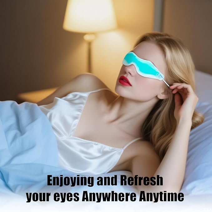 2 Therapeutic Spa Gel Bead Eye Masks - Hot/Cold Reusable Ice Packs - Compress Therapy for Puffy Eyes, Dark Circles, Headaches, Migraines, Stress Relief