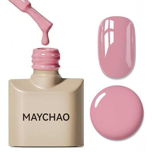 MAYCHAO 15ML Mauve Pink Gel Nail Polish 1Pc Dusty Rose Pink Gel Polish Soak Off UV LED Nail Polish Nail Art Starter Manicure Salon DIY at Home, 0.5 OZ
