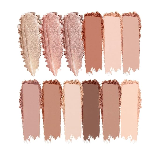 Nude Neutral Eyeshadow Palette, Warm Brown & Caramel Matte Shimmer Glitter Eye Shadow Kit, High Pigment Blendable Long-Lasting Natural Soft Glam Makeup Palette for Daily Wear 1#