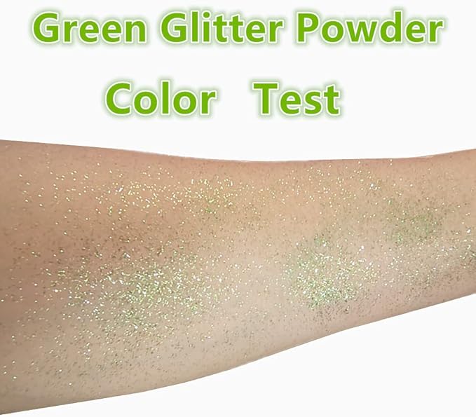 Go Ho Hair and Body Glitter Spray,Festival Glitter Dry Powder Makeup for Clothes,Green Glitter Spray Loose Sparkle Powder,Holographic Ultra Fine Glitter,St Patricks Day Accessories,10g
