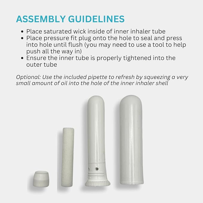 Wild Essentials Essential Oil Inhaler Tubes, Sticks (24 Pack), Wicks, Aromatherapy On the Go, Compact, Lightweight, Made in USA, Thick Medical Grade Plastic, Portable, Degradation Resistant, Premium