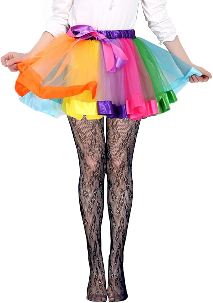 Girls Fishnet Stockings for Princess Dress High Waist Mesh Tights Cute Pattern Knit Socks