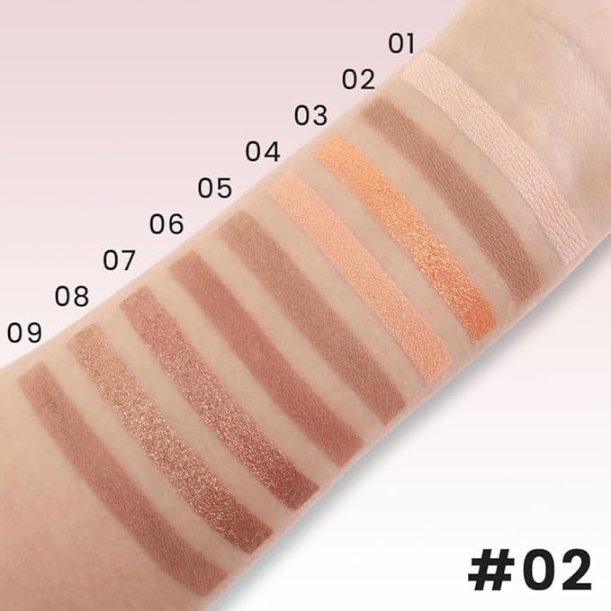 9 Colors Smoky Matte Shimmer Eyeshadow Palette for Women, Nude Rose Gold Light Medium Gray Wine Brown Purple, High Pigmented Primers Powder Palet de sombras de ojos (9 Colors-Nude Brown Gold)