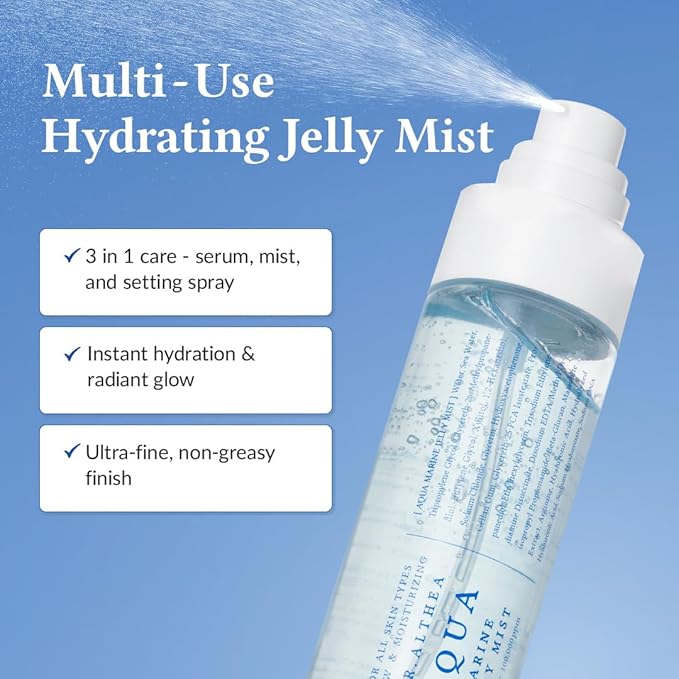 Dr.Althea Aqua Marine Jelly Mist | Lightweight, Ultra-Fine Facial Mist Spray | Hydrating Serum with PDRN & Triple Hyaluronic Acid | Vegan Korean Skincare, 3.38 fl.oz