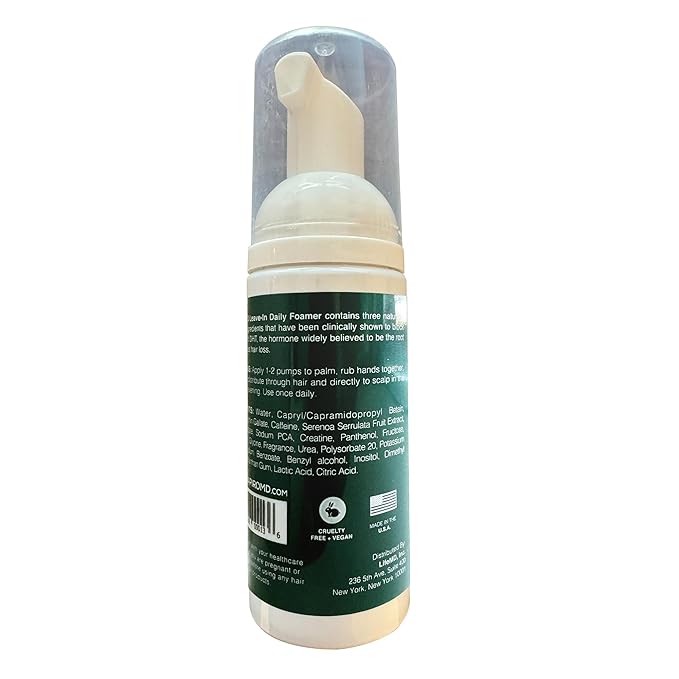 Shapiro MD Hair Growth Experts Leave-In Daily Foam, DHT Fighting Vegan Formula for Thinning Hair Developed by Dermatologists, Experience Healthier, Fuller & Thicker Looking Hair - 4 Month Supply