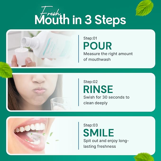 SprinJene Alcohol Free Mouthwash with Xylitol – Fluoride Free Natural Mouthwash for Dry Mouth, Whitening & Fresh Breath – Patented Black Seed Oil & Zinc Formula – Vegan & Made in The USA (1 Pack)