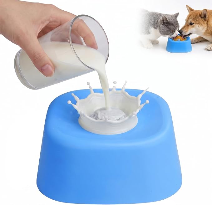 Aolso Slow Feeder Dog Bowl with Rolling Ball, Liquid Treat Lick Bowl