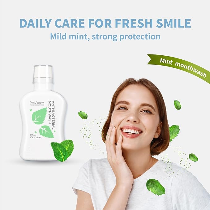 oh care Mouthwash for Kids P113+ Peptide Anti Cavity Mouth Rinse Alcohol Free for Teeth and Gums Safe Oral Hygiene for Newborn to Toddler 11.8 fl oz (11.8 Fl oz, Mint(for Adult))