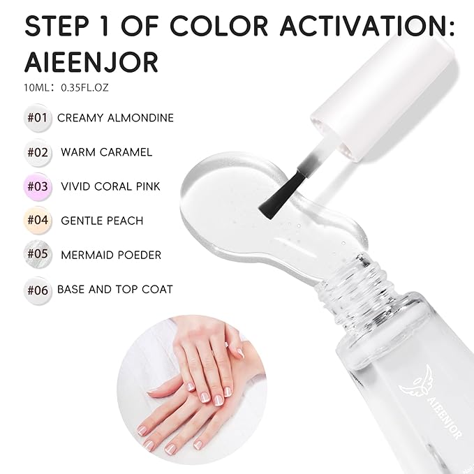 2 in 1 Base and Top Coat Nail Polish, Quick Dry Base and Top Coat No UV Lamp Curing, Long Lasting Shine Clear Nail Polish for Nail Manicure Salon DIY Nail Art, 0.35 fl oz