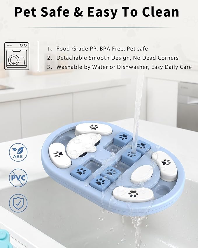 Dog Puzzle Toy, Interactive Enrichment Treat Food Puzzles, Gray | Mental & Brain Stimulation, Slow Feeder, For Smart Puppy Small Medium Large Dogs Cats
