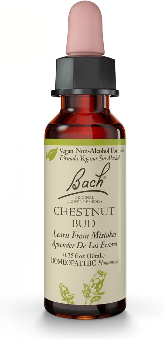 Bach Original Flower Remedies, Chestnut Bud (Non-Alcohol Formula) - Learn from Mistakes - Natural Homeopathic Flower Essence for Emotional Balance - Vegan, Gluten Free, Sugar Free - 10mL Dropper