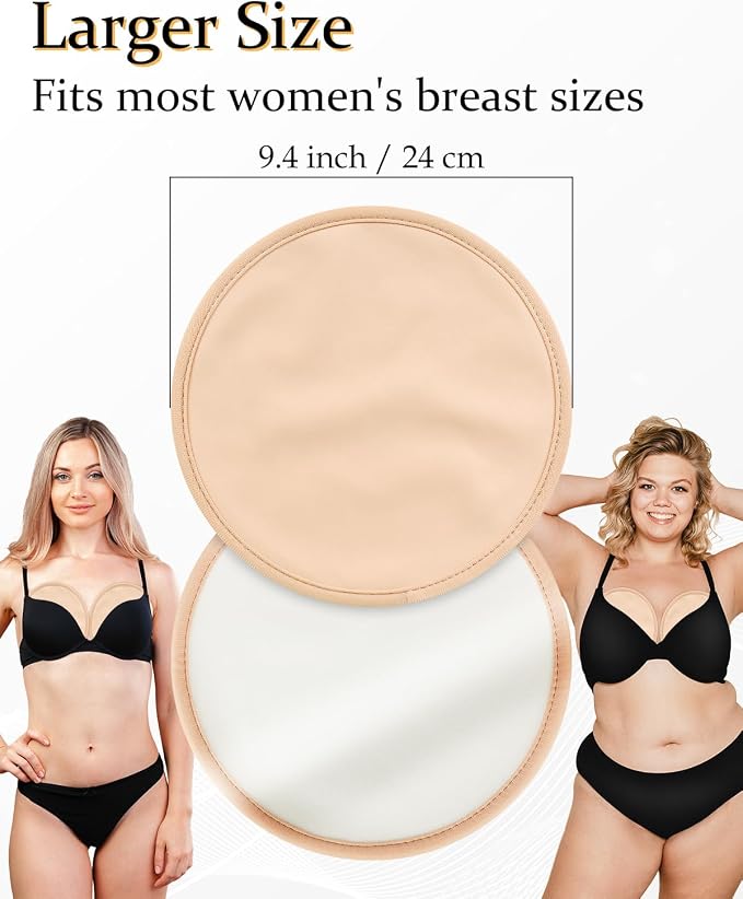 DLMDML 2Pcs Castor Oil Pack for Breast, Reusable Organic Castor Oil Wrap Breast Pad, Anti Leak Breast Nursing Pads for Women Relaxing Sleeping (Khaki)