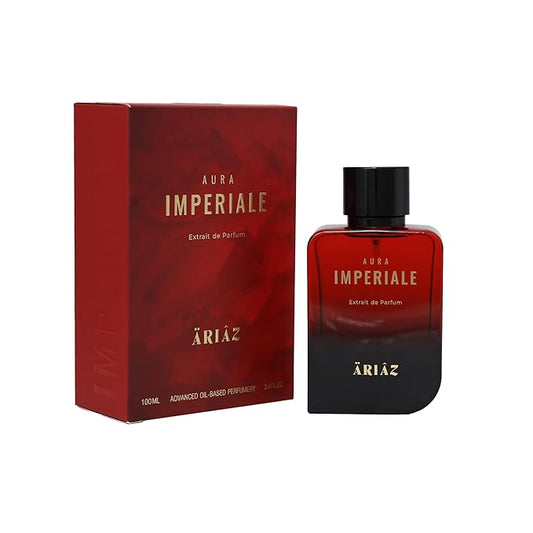 ARIAZ Aura Imperiale Men Extrait De Parfum 3.4 Oz - Aromatic Sweet Cologne with Bergamot, Honey, Cinnamon, Tonka & Vanilla - Warm Spicy Honeyed Scent for Fall & Winter Nights