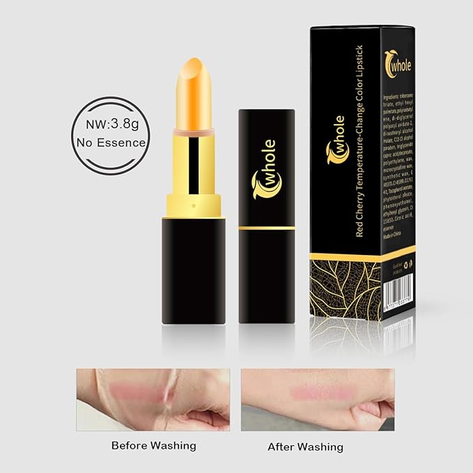 LEONTY Red cherry lipstick Magic Temperature-Change Color Lipstick Moisturizing Lipstick Long Lasting for men and women