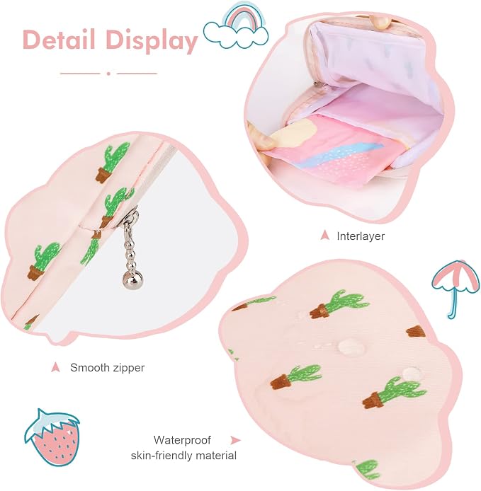 airogym 2 Pack Period Bag for Womens, Sanitary Napkin Storage Bag, Functional Waterproof Sanitary Pads Bags for Panty Liners, Tampons, Menstrual Cups Pouches, Sanitary Pads Organizer with Zipper