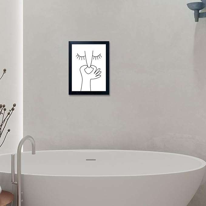 Framed Black and White Bathroom Wall Art Funny Bathroom Wall Decor Bad Smell Humor Canvas Print Artwork Toilet Art Decor