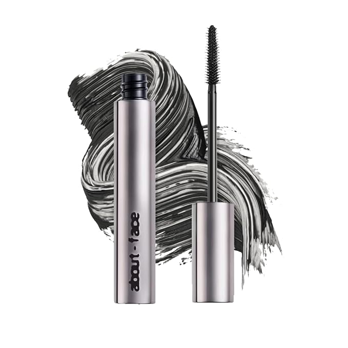 about-face Volumizing Mascara – Jet Black | Clean, Vegan, Cruelty-Free | Amplifies, Lengthens & Lifts Lashes | Smudge-Proof, Flake-Free Formula | 0.43 oz