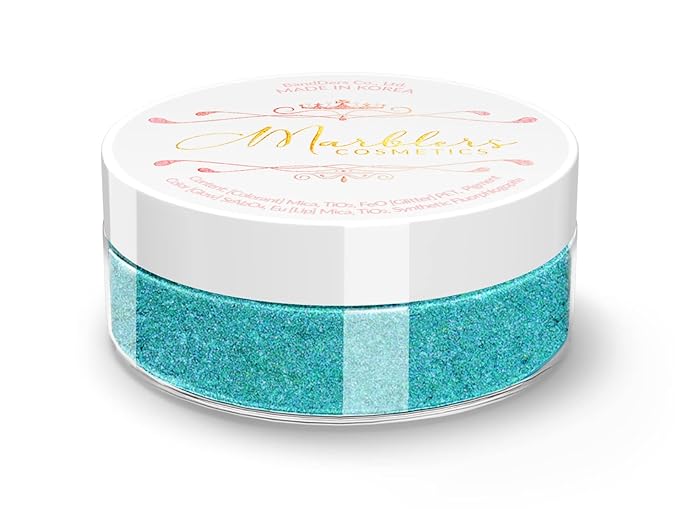 MARBLERS Chunky Natural Mica Powder [Capri Pearl] 0.11oz (3g) | Highly Pigmented | Non-Toxic, Vegan, Cruelty-Free | Eyeshadow, Body Butter, Nail Polish, Nail Art | Party, Body, Face Makeup