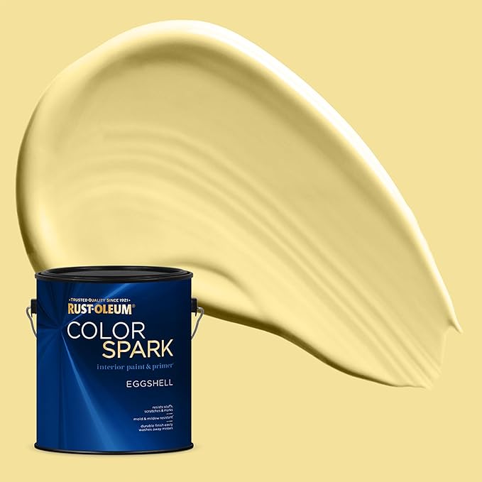 Rust-Oleum Color Spark Interior Paint and Primer in One, Eggshell, Crème Brulee, 1 Gallon