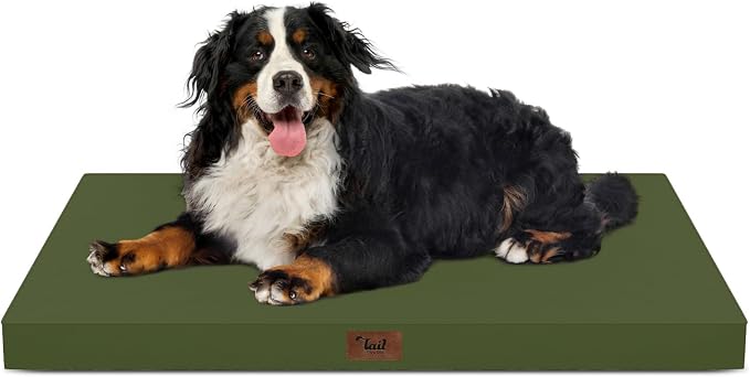 Outdoor Extra Large Dog Bed XXL for Giant Breed Dogs | Egg Crate Orthopedic Foam, Fits 48x30 Crates, TPU Waterproof Layer, Machine Washable 1680D Oxford Cover, Up to 110 lbs