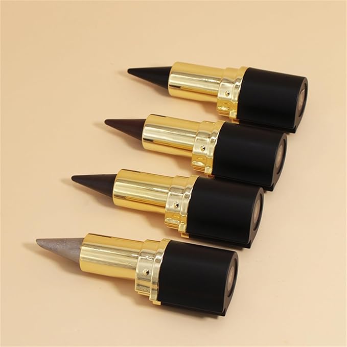 4Pcs Black Silver Grey Brown Gel Eyeliner Pencil Set, Halloween Makeup Waterproof Long Wear Natural Eye Lip Face Paint Stick Matte Liquid Eyeliner Cream Black Smokey Eye Liners Eyeshadow Crayon