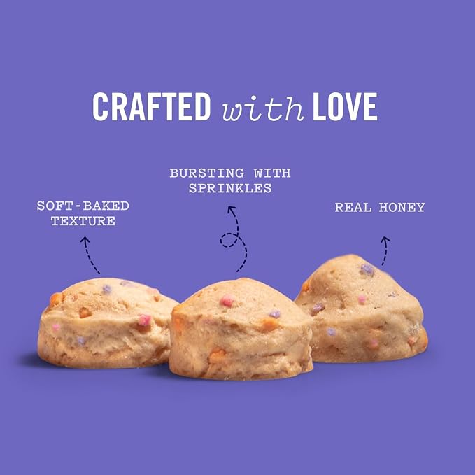 Three Dog Bakery Ultimate Celebration Cake Bites for Dogs - 12 oz Bag | Soft Baked Dog Treats - Birthday Vanilla Flavor with Sprinkles