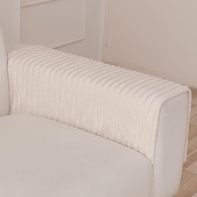 Waterproof Couch Cover for Dogs, Sofa Covers Washable & Non-Slip, Soft Dog Bed Blanket Protector for Sectional, Loveseat, Living Room Furniture (Creamy White, 23.62"x 23.62" 2 Pack)