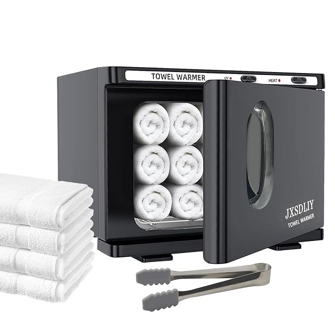 Personal 8L Small Hot Towel Warmer for Salon Beauty Bathroom Hot Towel Cabinet 2-in-1 Home Spa Towel Warmer for Facials, Upgrade Fast Heating Towel Heater Towel Steamer (8L, Black)