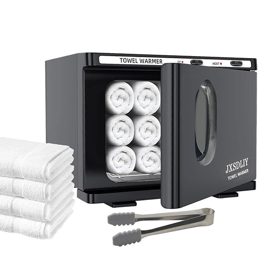 Personal 8L Small Hot Towel Warmer for Salon Beauty Bathroom Hot Towel Cabinet 2-in-1 Home Spa Towel Warmer for Facials, Upgrade Fast Heating Towel Heater Towel Steamer (8L, Black)