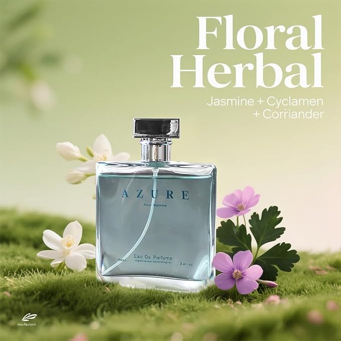 AFLUXE 2PCS Mens Perfume Cologne Long Last Strong EDP Natural Spray Gift Set, with Cocoa, Dried Fruits, Woody Fragrance for Daliy Use, 3.4 Fl Oz / 100 mL Each (Azure Pour Homme & Vanilla Tobacco)