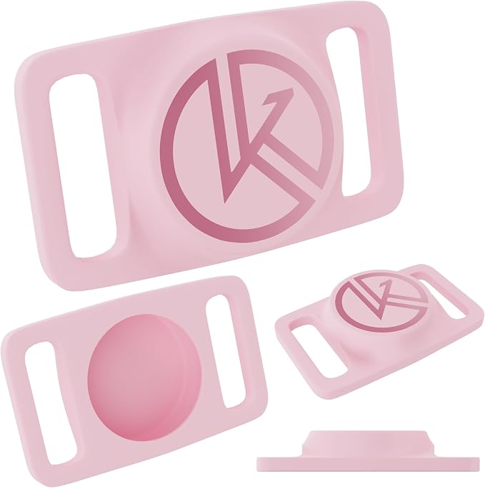Tile Sticker Dog Collar Holder (2022): Extra-Durable, Lightweight, and Protective Tracking Case - Track Your Pet Using Android or Samsung Smart Phone - for Dogs and Puppies by Kitty Kompass (Pink)