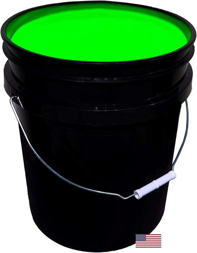 milo UV Neon Green Washable Party Paint | 5 Gallon Bucket | Bulk Fluorescent Party Paint for Rave, Events, Concerts | Glows UV in Black Light | Made in USA | Safe for Skin, Washable, and Non Toxic