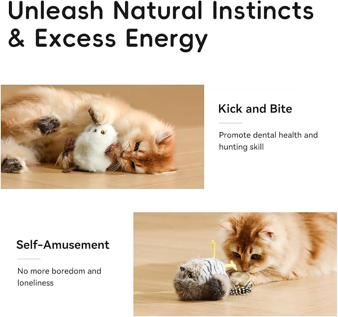 Interactive Cat Toys for Indoor Cats, Flying Bird Toy with Flapping Wings