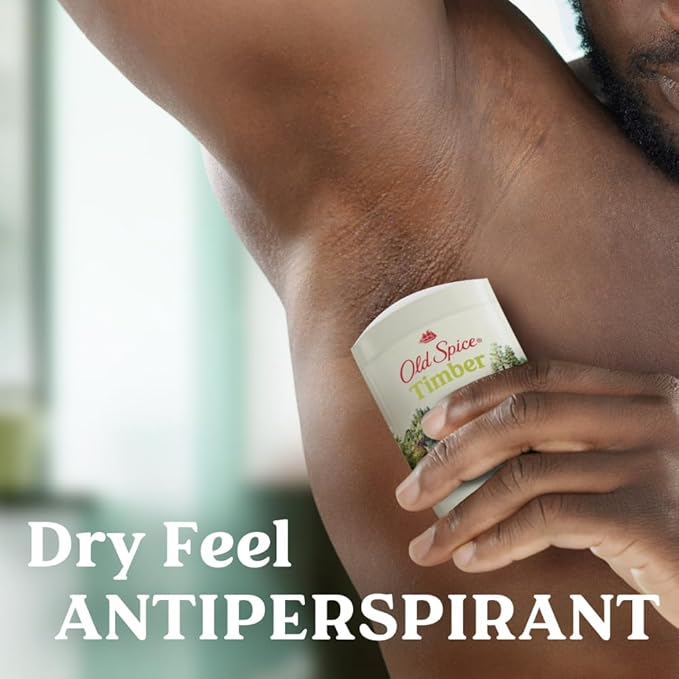 Old Spice Dry Feel Antiperspirant Deodorant for Men, 24/7 Freshness, 24/7 Sweat & Odor Protection, Gentle on Skin with Skin Conditioners, Timber with Sandalwood + Cypress Scent, 2.6 oz