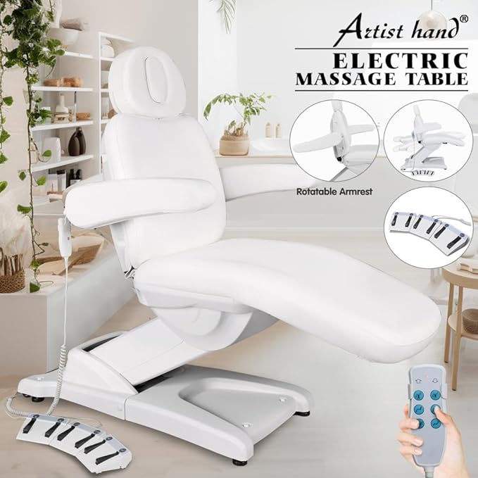 Artist hand 3 Motors Aesthetic Chair Dual Control Full Electrical Medical Facial Beds for Esthetician Beauty Bed Podiatry Doctors Chair