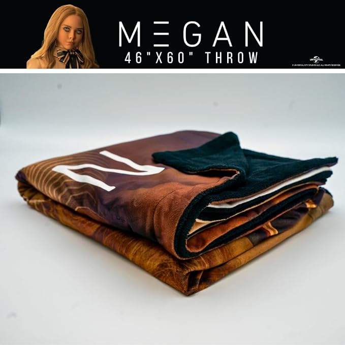 M3GAN Doll Halloween Horror Throw Blanket, Super Soft Cozy Plush Bedding, 46 in x 60 in, (Officially Licensed Product) by Franco