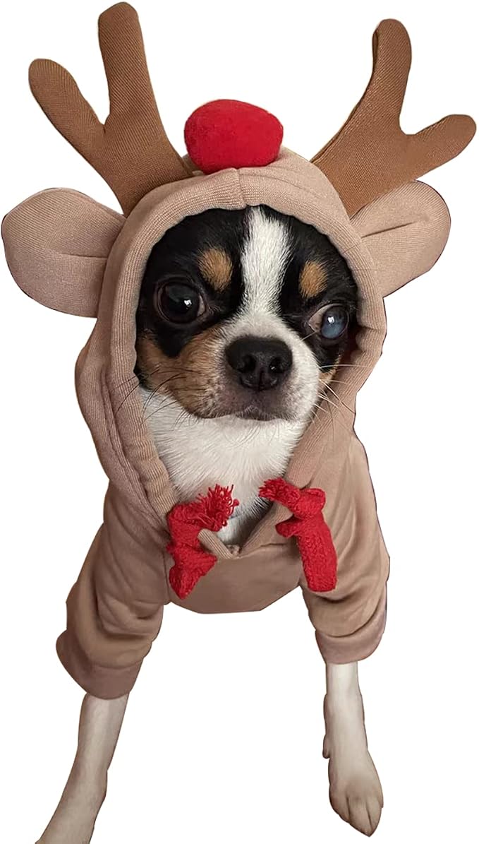 Pet Clothes Dogs Hoodie Sweatshirt - Elk Fruit Shape Cold Weather Clothes Costume Outfit for Puppy Cats Small MediumDog (L)