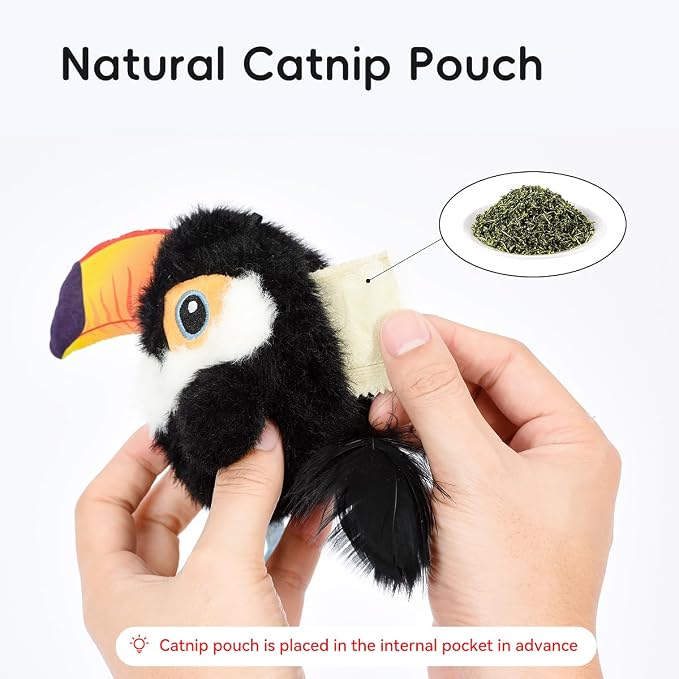 Interactive Cat Toys for Indoor Cats, Flying Bird Toy with Flapping Wings