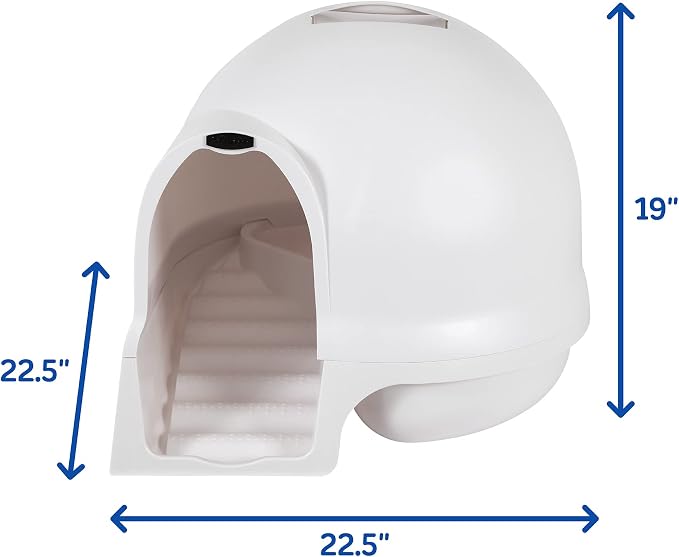 Petmate Booda Clean Step Cat Litter Box Dome, Pearl White | 95% Recycled Materials, Made in USA