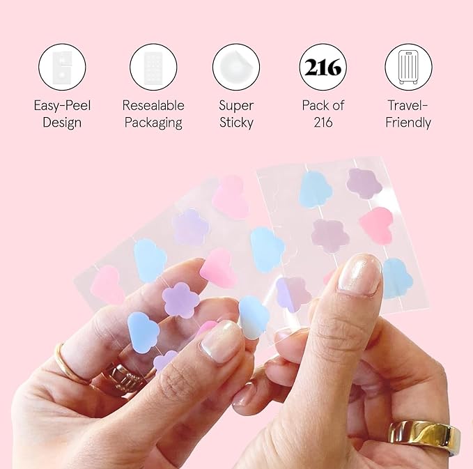grace & stella Award Winning Pimple Patches for Face - Dermatologist Tested Acne Patches - Hydrocolloid Patch for Breakouts, Whiteheads - Vegan Acne Spot Treatment for Face (Multishape, 216 Count)
