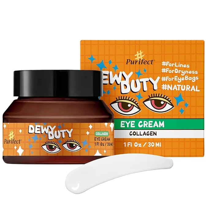 Purifect Dewy Duty Collagen Eye Cream - Hydrating Under Eye Cream Treatment for Women & Men, Targets Fine Lines & Bags, Firming, Delivers Deep Skin Hydration, Use Day or Night - 1 fl oz