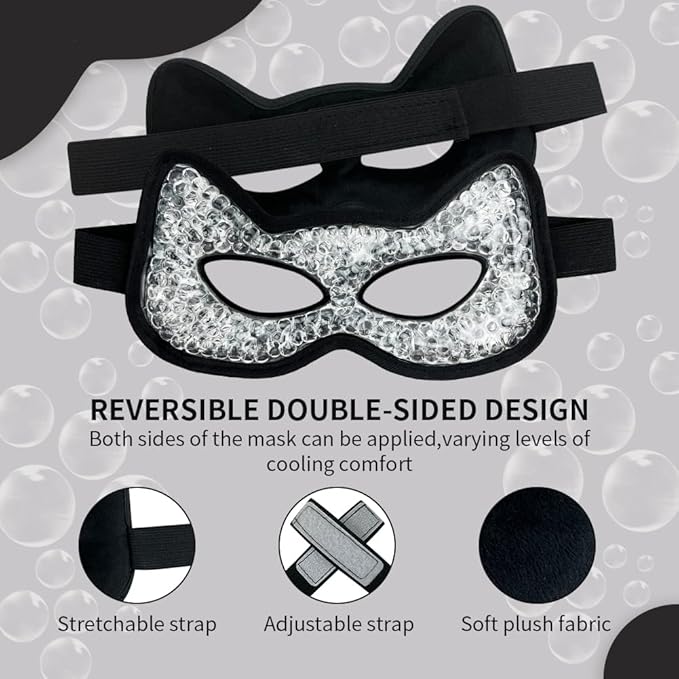 Cooling Eye Mask, Hot & Cold Use, for Puffy Eyes, Dry Eyes, Headaches, Migraines, Sinus, Dark Circles (2 blue)