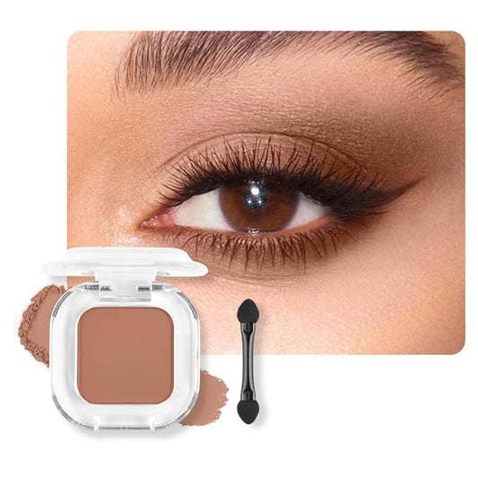 Brown Matte Single Eyeshadow Makeup Powder Palette，High Pigment Blendable Formula Eye Make-up for Women，Neutral Eye Shadow，sombras para ojos，Longwear Waterproof，Vegan & Cruelty-Free，Eyeshadow Gift