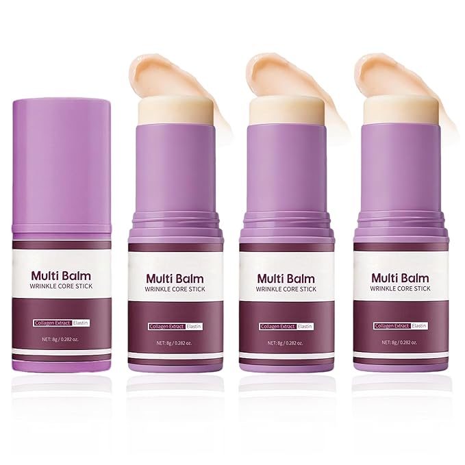 3Pcs Multi Balm Stick,Under Eye & Face Balm Hydrating Make Up Base With Collagen & Natural Oils,Enriched Formula to Support Skin Firmness,Skin Care All In One,Vegan & Cruelty-Free
