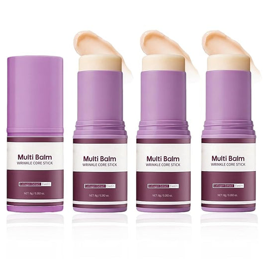 3Pcs Multi Balm Stick,Under Eye & Face Balm Hydrating Make Up Base With Collagen & Natural Oils,Enriched Formula to Support Skin Firmness,Skin Care All In One,Vegan & Cruelty-Free