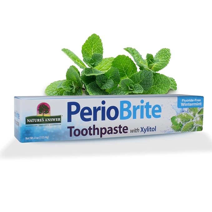 Nature's Answer Periobrite Whitening Toothpaste | Soothes & Refreshes | Gluten-Free, Flouride-Free Soy-Free & Vegetarian | Not Tested On Animals | No Artificial Sweetners or Preservatives 4oz
